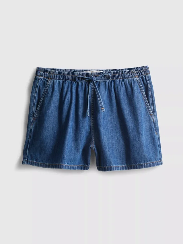 Pamut denim jogger rövidnadrág