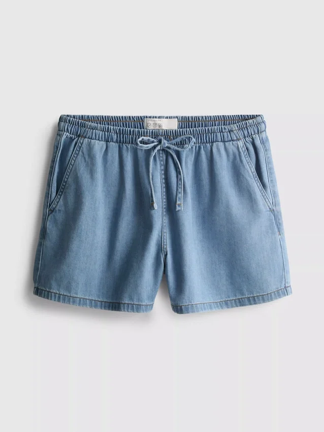 Pamut denim jogger rövidnadrág
