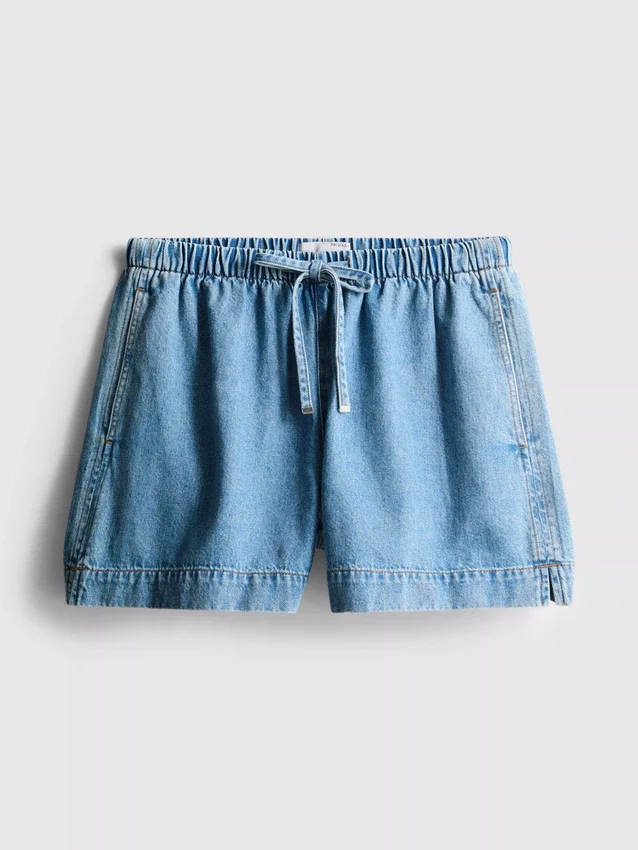 Pamut denim jogger rövidnadrág