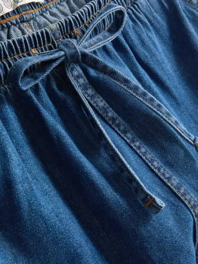 Pamut denim jogger rövidnadrág