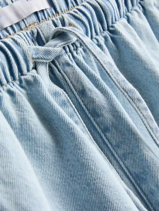 Pamut denim jogger rövidnadrág
