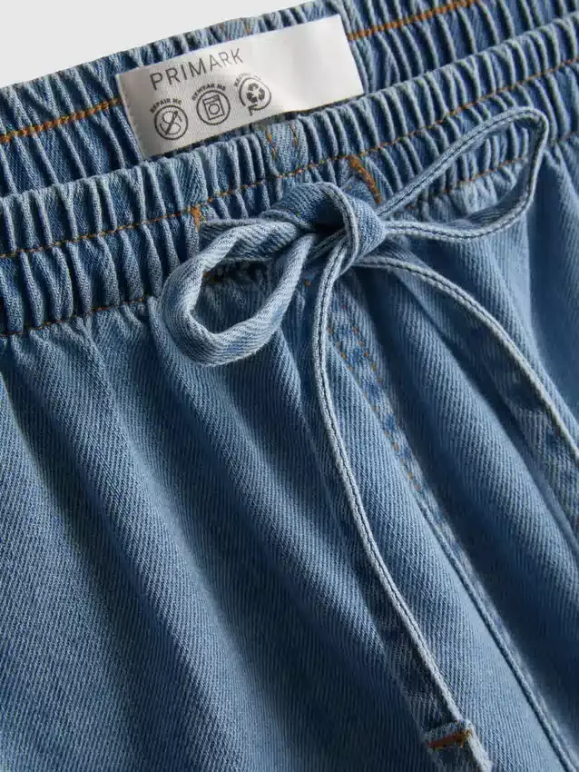 Pamut denim jogger rövidnadrág