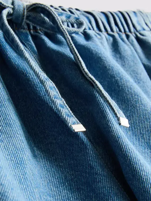 Pamut denim jogger rövidnadrág