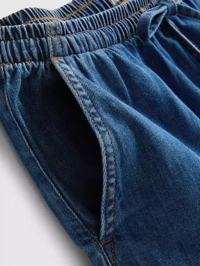 Pamut denim jogger rövidnadrág