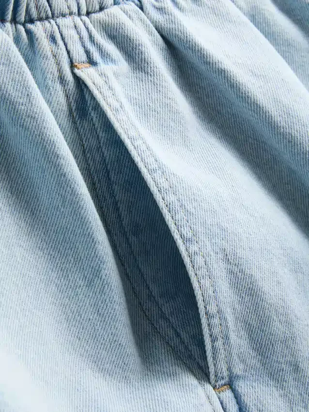 Pamut denim jogger rövidnadrág