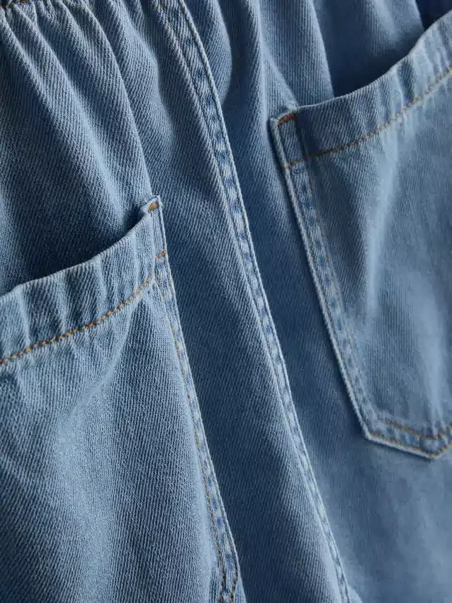 Pamut denim jogger rövidnadrág