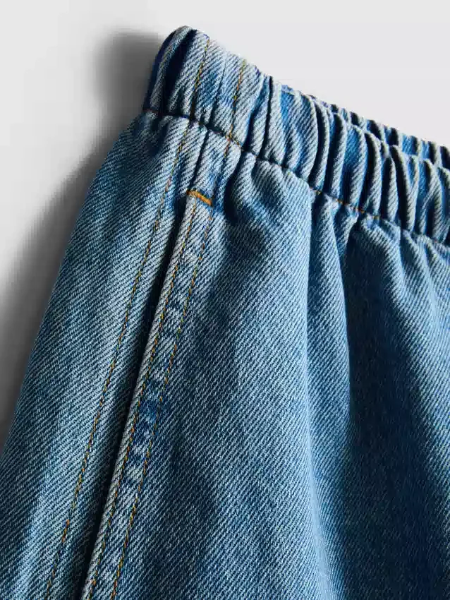 Pamut denim jogger rövidnadrág