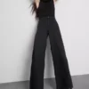 Pamut denim, közepes derékmagasságú, széles szárú farmer