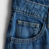 Pamut denim, közepes derékmagasságú, széles szárú farmer