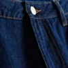 Pamut denim, közepes derékmagasságú, széles szárú farmer
