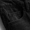 Pamut denim, közepes derékmagasságú, széles szárú farmer