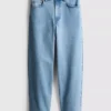 Pamut denim magas derekú, keskeny szárú farmer