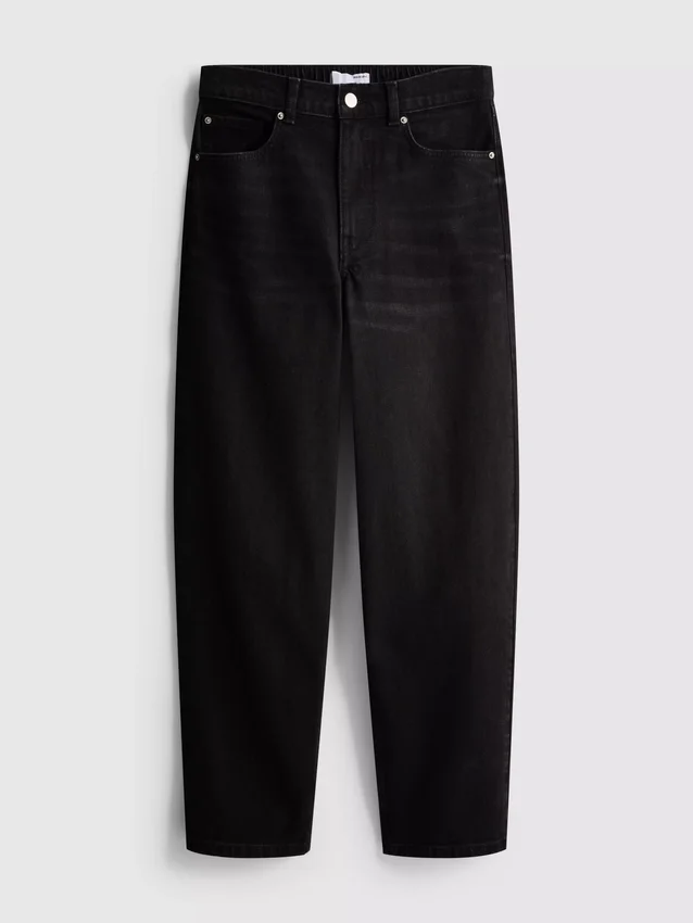 Pamut denim magas derekú, keskeny szárú farmer