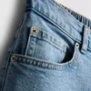 Pamut denim magas derekú, keskeny szárú farmer