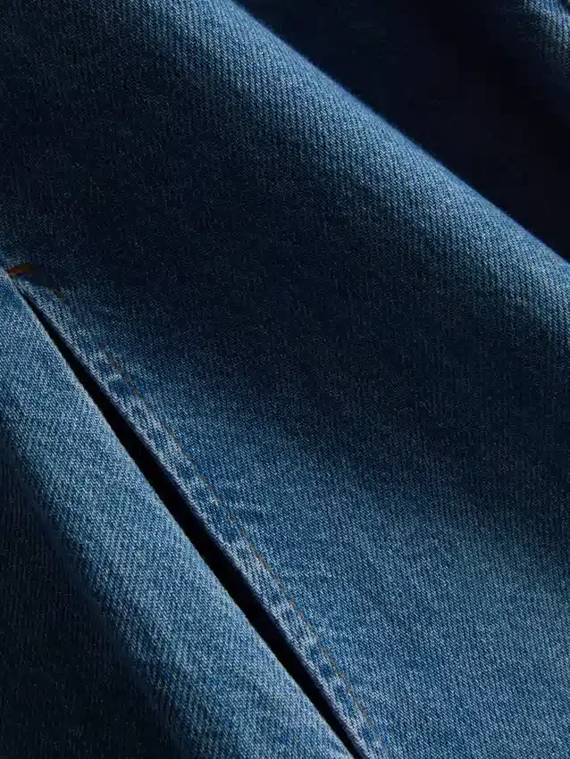 Pamut denim mini egyenes szabású ruha
