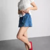 Pamut denim mini szoknya