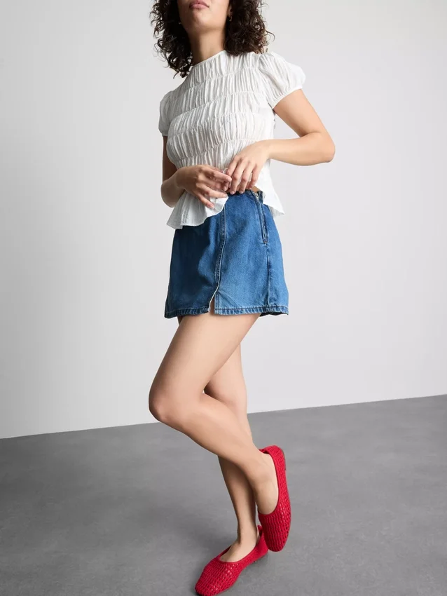Pamut denim mini szoknya