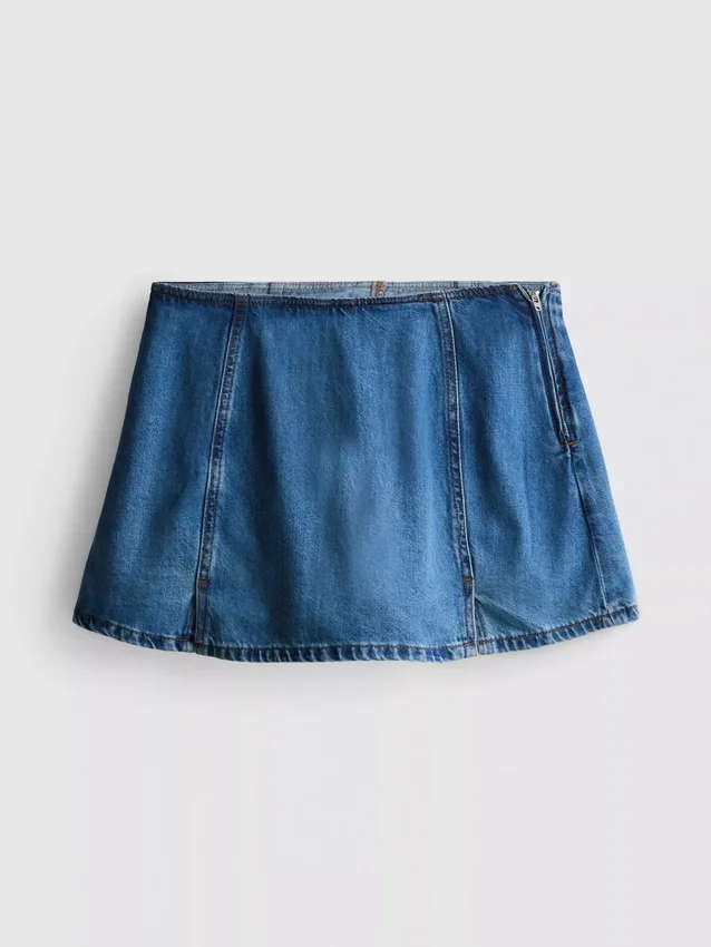 Pamut denim mini szoknya