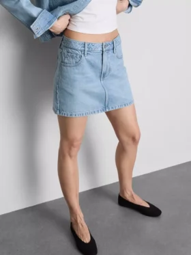 Pamut denim miniszoknya
