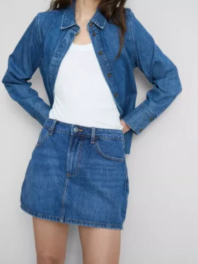 Pamut denim miniszoknya