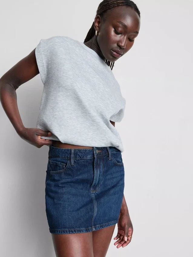 Pamut denim miniszoknya
