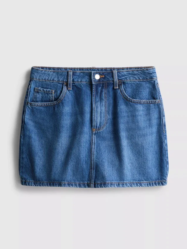 Pamut denim miniszoknya