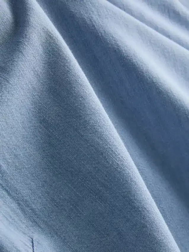 Pamut denim, oldalt kötős póló