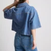 Pamut denim rövid, téglalap alakú ing