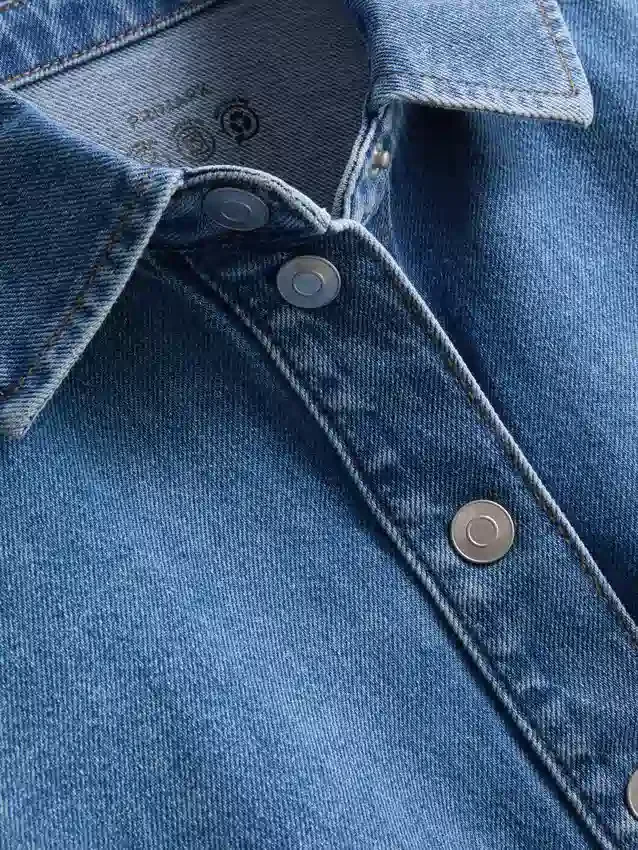 Pamut denim rövid, téglalap alakú ing