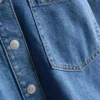 Pamut denim rövid, téglalap alakú ing