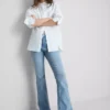 Pamut denim, tágas szárú, közepes derékmagasságú farmer