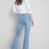 Pamut denim, tágas szárú, közepes derékmagasságú farmer