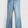 Pamut denim, tágas szárú, közepes derékmagasságú farmer