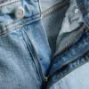 Pamut denim, tágas szárú, közepes derékmagasságú farmer