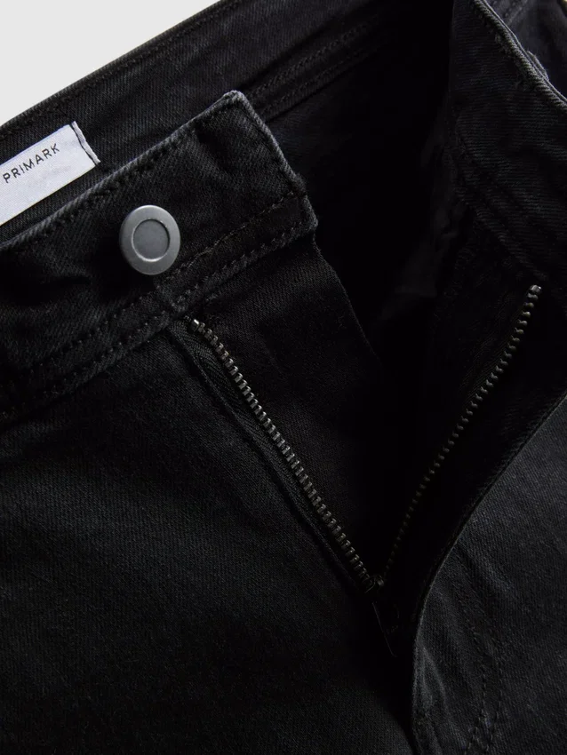 Pamut denim, tágas szárú, közepes derékmagasságú farmer