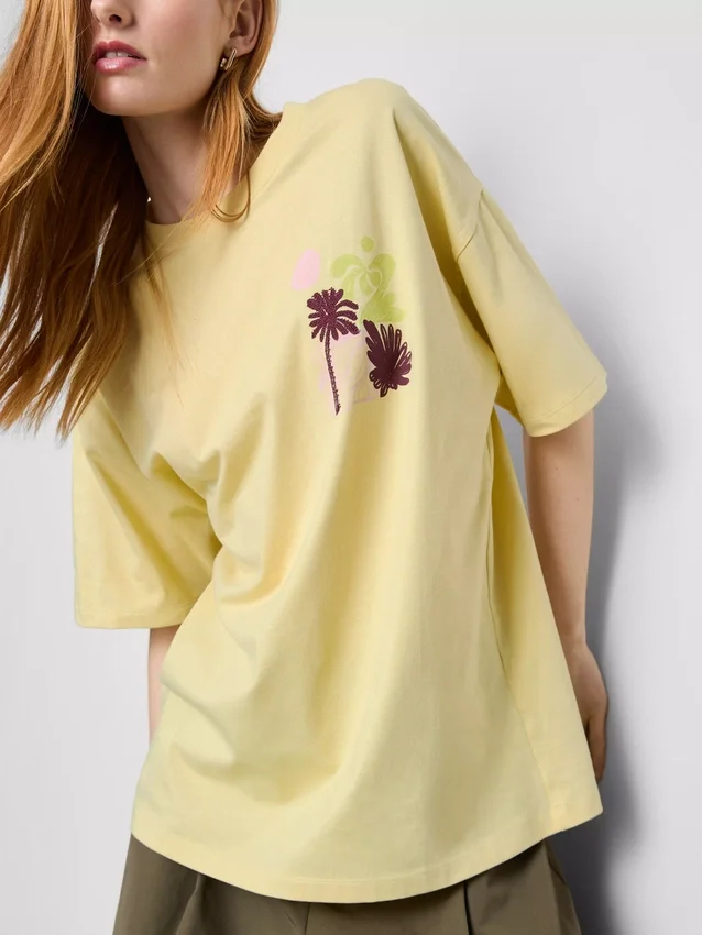 Pamut, oversize, grafikás boyfriend póló