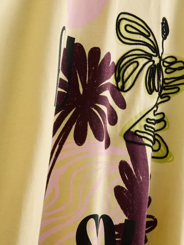 Pamut, oversize, grafikás boyfriend póló