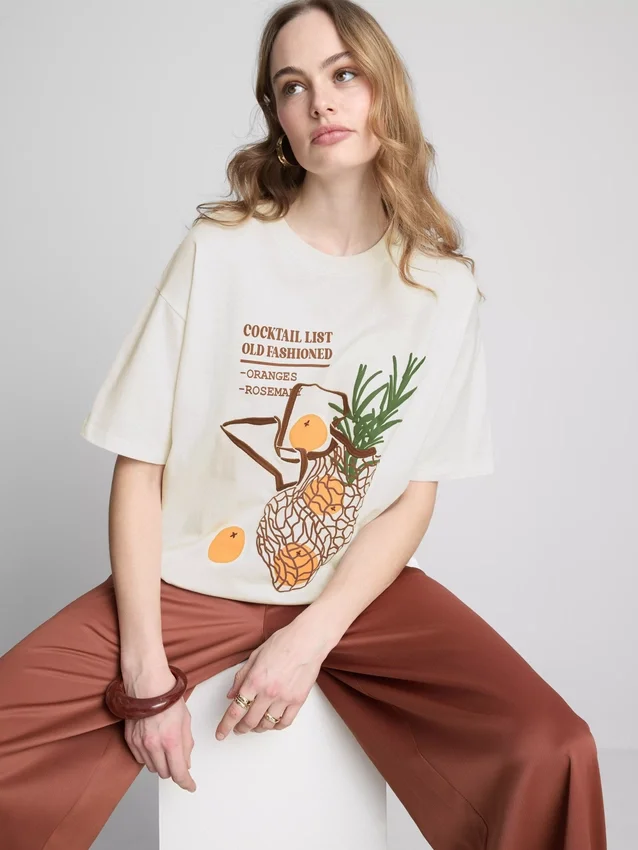 Pamut, oversize, régimódi póló
