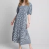 Pamut seersucker midi smock ruha