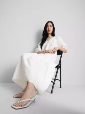 Pamut seersucker midi smock ruha