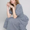 Pamut seersucker midi smock ruha