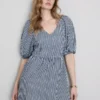 Pamut seersucker midi smock ruha