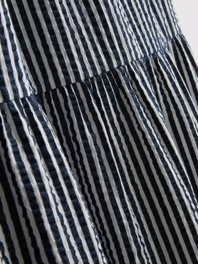 Pamut seersucker midi smock ruha