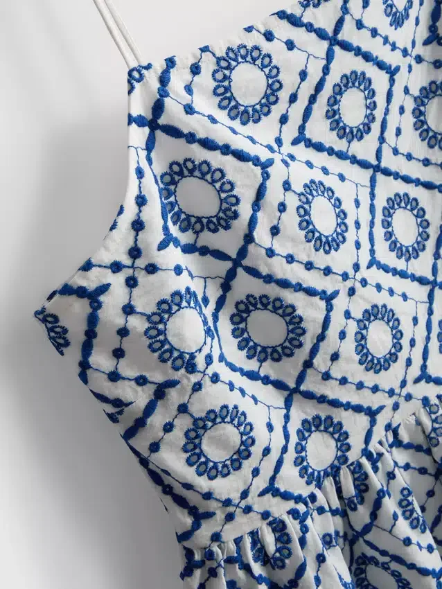 Pamut áttört mintás cami felső