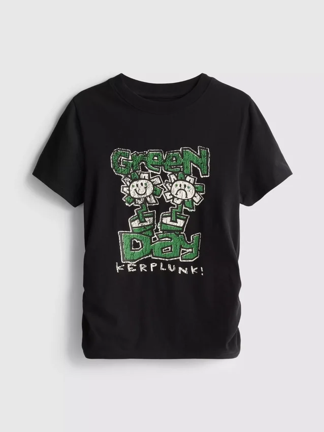 Pamutban gazdag, zöld, redős „Green Day” babapóló