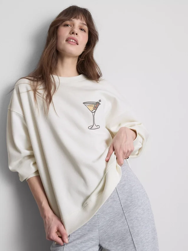 Pamutgazdag, grafikás Martini pulóver