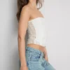 Pamutkeverékből készült csipkés bandeau