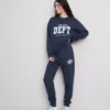 Pamutkeverékből készült, nyomtatott, szűk joggingnadrág