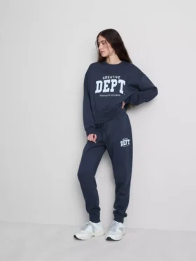 Pamutkeverékből készült, nyomtatott, szűk joggingnadrág