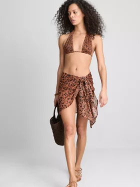 Paula Echevarría leopárdmintás nyakpántos bikini felső